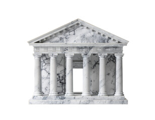 Obraz premium Marble classical temple with doric columns and pediment