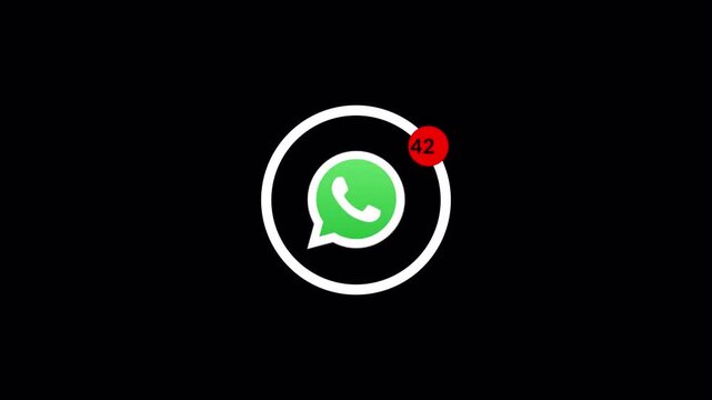 Animation of what app  icon representing messages  with a loop animation and alpha channel. Message Icon Animation Featuring SMS,  and messages  with transparent background in 4K animation