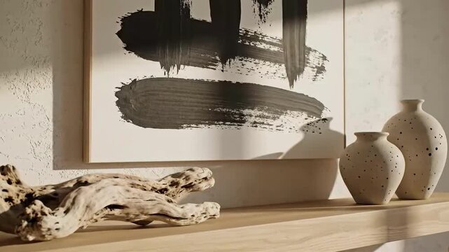 Neutral Tones Abstract Art Still Life Minimalist Modern Interior Design Decoration Vases