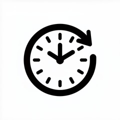 Modern clock icon with circular arrow symbolizing time and change