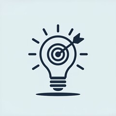 Innovative business solution with lightbulb and target hit