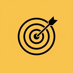 Bullseye target with arrow hitting center perfectly