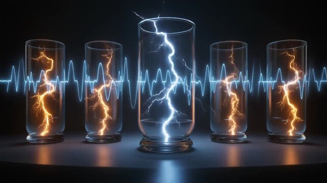Xenon Gas Lightning Audio Pulse, Advanced Rhythmic Spark Sound Visualization 4K UHD.