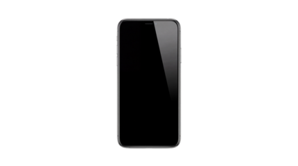 Modern Black Smartphone Mockup with Blank Screen isolated PNG with Transparent Background