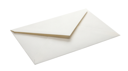 Closed White Paper Envelope Mail Communication isolated PNG with Transparent Background
