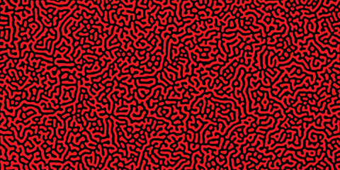 Fototapeta premium Turing reaction diffusion monochrome seamless pattern with chaotic motion . Natural seamless line pattern. Reaction-diffusion or truing pattern formation. abstract truing organic 