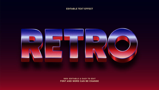 Retro 80s Synthwave Text Effect with Chrome Gradient and 3D Style