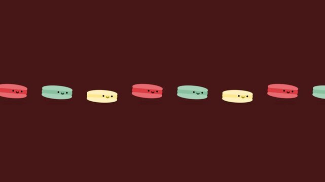 Colorful Sweet French Macaron Animation