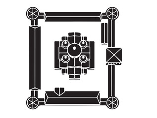 Fortified Church white background.