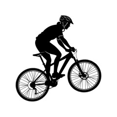 Naklejka premium silhouette of a man riding a bicycle