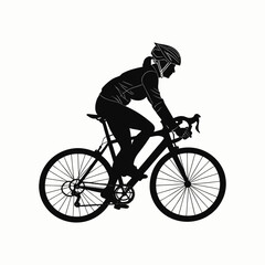 Naklejka premium silhouette of a man riding a bicycle