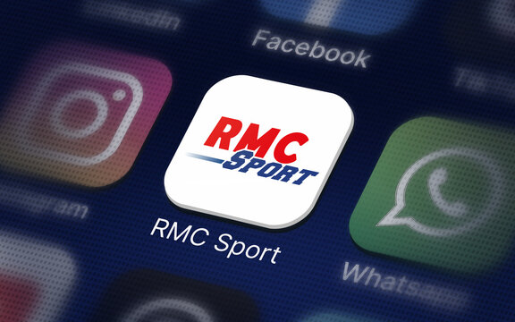 RMC Sport logo sur un &eacute;cran num&eacute;rique