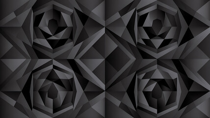 Fototapeta premium Black and white vector quilt featuring intricate geometric patterns, symmetrical shapes, and detailed craftsmanship, evoking tradition, cultural artistry, and elegant festive design
