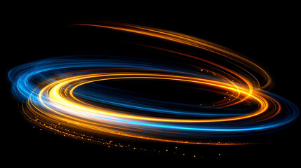 Light twirl with curved luminous lines forming a glowing circle, creating a dynamic, abstract, and visually striking effect for digital art or design backgrounds.
