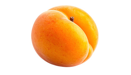 Isolated, ripe apricot, close-up, smooth textured skin, orange hues