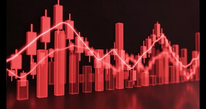 Red Stock Market Crash - A Visual Representation of Economic Downturn.
