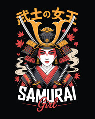 Detailed portrait of a Japanese onna-musha female samurai warrior