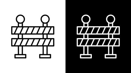 Barrier White Icon Set Vector 