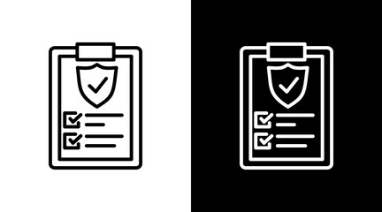 Checklist White Icon Set Vector 