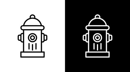 Fire Hydrant White Icon Set Vector 