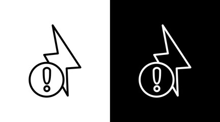 High Voltage White Icon Set Vector 