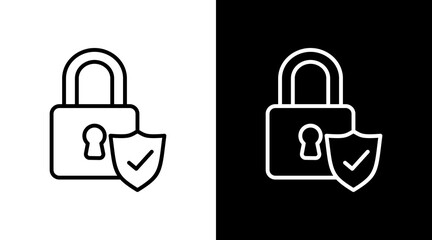 Padlock White Icon Set Vector 