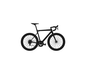 Road bike silhouette with lightweight frame. Sport racing bicycle vector illustration.