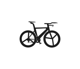 Time trial bike with aerodynamic frame. Triathlon bicycle vector illustration.