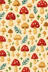Fototapeta premium Cute Cactus Pattern Illustration