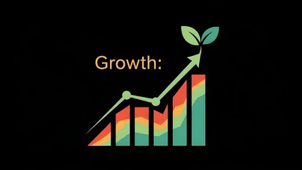 A colorful bar graph showing business growth and development