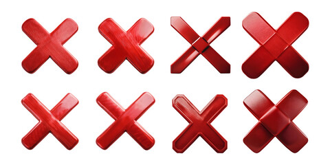 Obraz premium Red Cross Symbols on Black Background, PNG collection, set bundle, isolate on transparent or white background