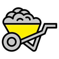 Wheelbarrow  Icon Element For Design