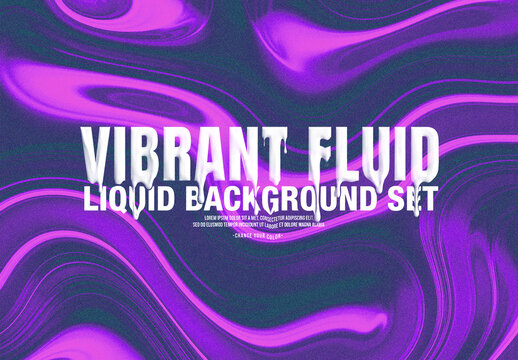 Vibrant Fluid Liquid Texture Set Mockup