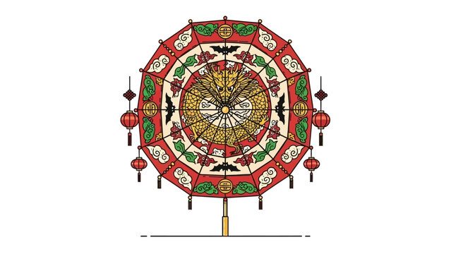Traditional Chinese Feng Shui Compass with Bagua Symbols.