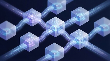 Dynamic abstract representation of interconnected data nodes forming a complex digital network with glowing energy lines, symbolizing modern communication and technological infrastructure