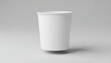 White Disposable Paper Cup Floating on a Clean Background.