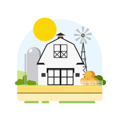 Farming. Ecological Farm. Harvesting. Vector