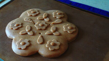 Gingerbread Cookie Ornament Decorative Homemade Baked Top View Brown Sweet