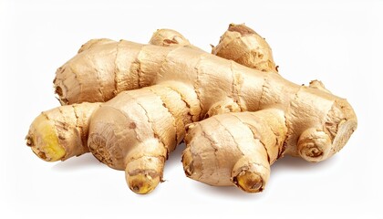 Fototapeta premium Fresh ginger root on a white background