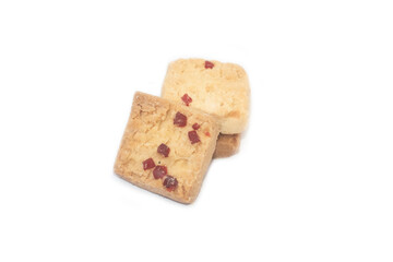Golden Shortbread Cookies With Cranberry Bits