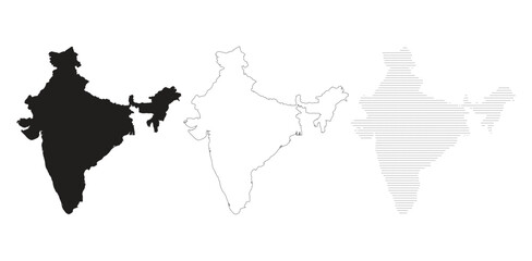 Silhouette of the Indian subcontinent with a sound wave pattern. Minimalist and abstract design.