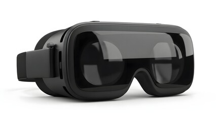 Virtual reality headset displayed on a white background for technology demonstrations