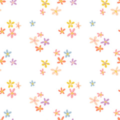 Sweet floral pattern for baby textiles, nursery decor, home textiles. Delicate pastel blossoms for cute apparel and stationery. Seamless flat vector background