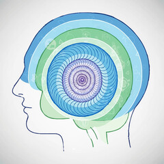 Innovative mind with spiral brain concept for creativity and technology © Fikitabo