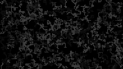 Intricate digital network pattern with glowing lines on a dark background