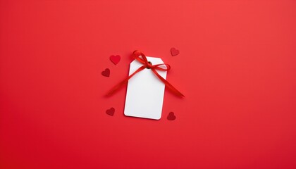 Valentines Day Heartfelt Gift Card with Ribbon and Hearts