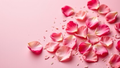 Soft Pink Rose Petals Light Pink Surface