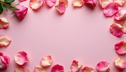 Soft Pink Rose Petals Light Pink Surface
