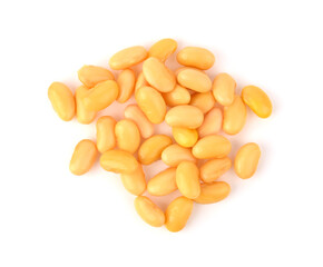 Fototapeta premium thai Green soybeans peel isolated on white background top view