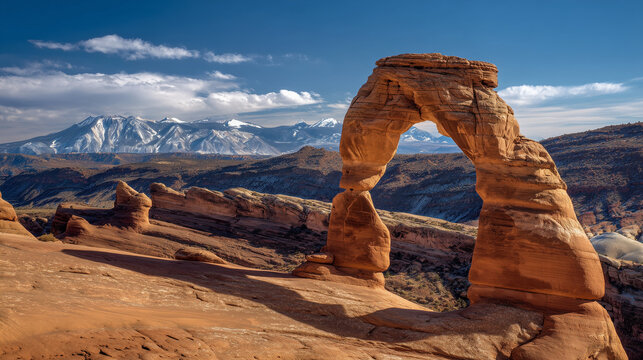 View of delicate Arch in Arches National Park, Utah for wallpaper